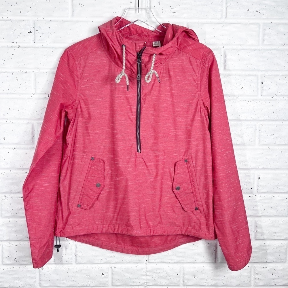 TOAD & CO. Totem Anorak Red Hooded Pullover Windbreaker Jacket